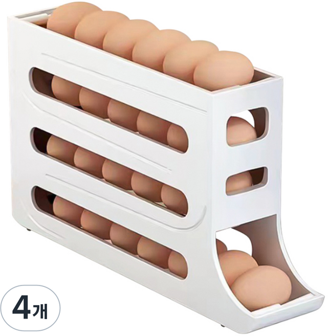 헬로키친 슬라이드 계란정리함, 화이트, 4개