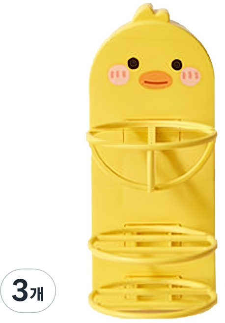 폴라 리틀 옐로우덕 시리즈 뷰티 퍼프 홀더 에그랙, 3개