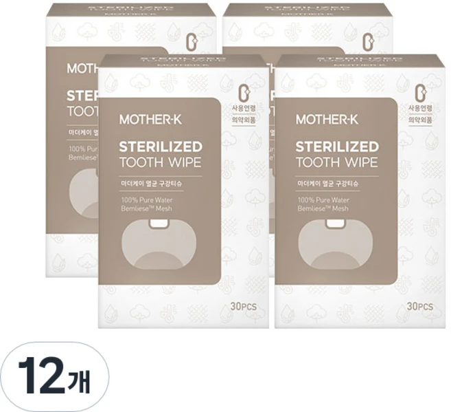 마더케이 멸균 구강티슈 30p, 120g, 30개입, 12개 - 쿠팡