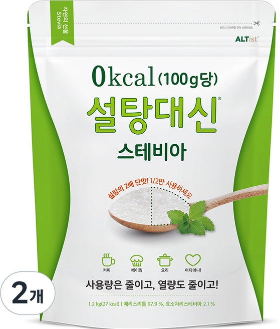알티스트 설탕대신 스테비아 에리스리톨, 1.2kg, 2개