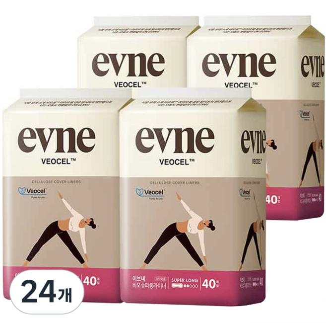 이브네 비오셀 팬티라이너, 슈퍼롱, 40개입, 24개
