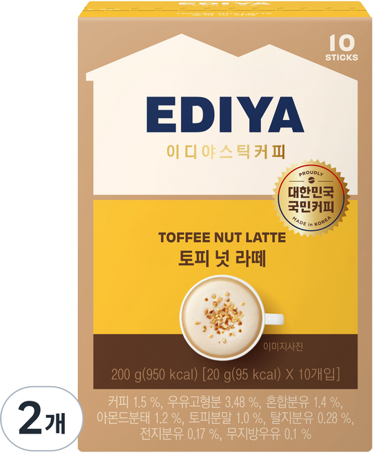 이디야 토피넛 라떼, 20g, 10개입, 2개