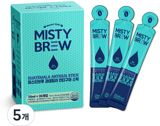 미스티브루 과테말라 안티구아 액상 스틱 더치커피, 25ml, 30개입, 5개