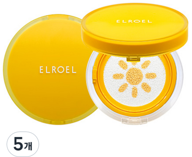 엘로엘 팡팡 옐로우 선쿠션 플러스 SPF 50+PA++++, 15g, 5개
