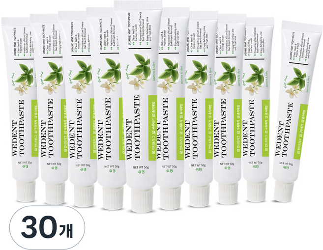 위덴 후레쉬 치약, 50g, 30개