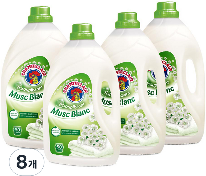 샹떼클레어 섬유유연제 화이트머스크 본품, 3L, 8개