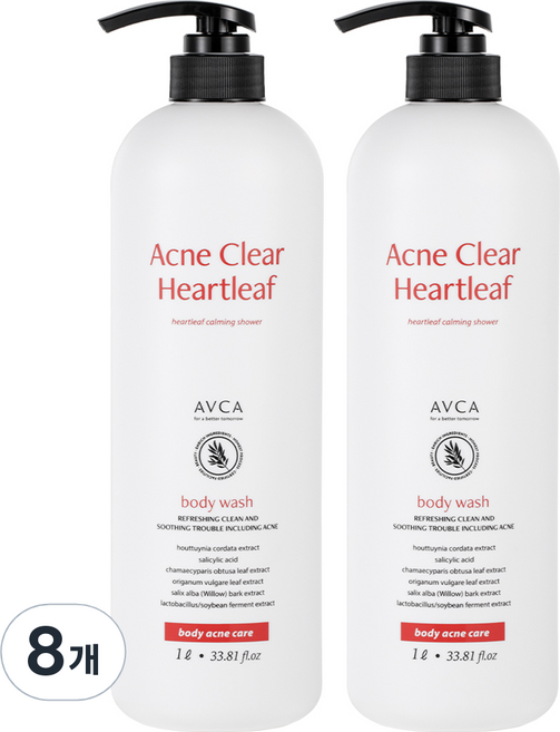아브카 아크네 클리어 어성초 바디워시, 8개, 1L