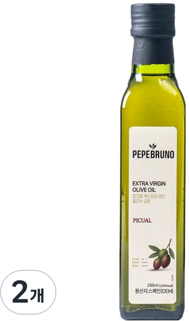 페페브루노 피쿠알 엑스트라버진 올리브오일, 2개, 250ml