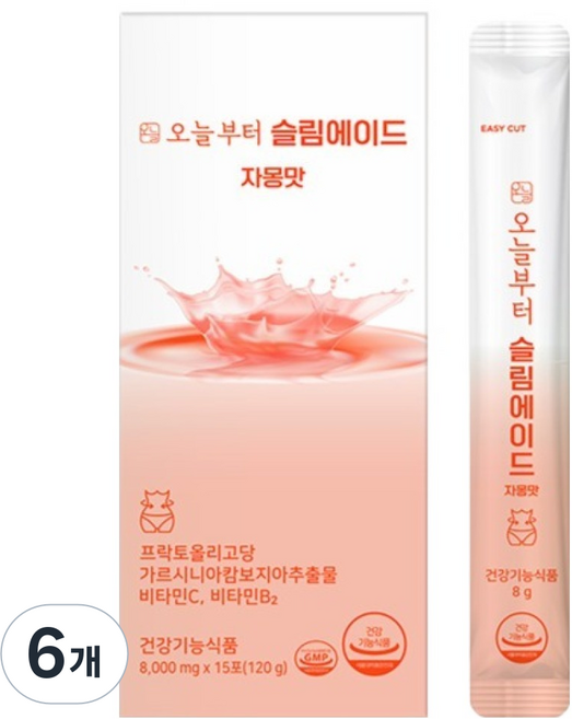 오늘부터 슬림에이드 자몽맛, 120g, 6개