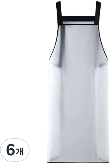 아이엠판다 우레탄 방수 앞치마 110cm, 반투명 화이트, 6개
