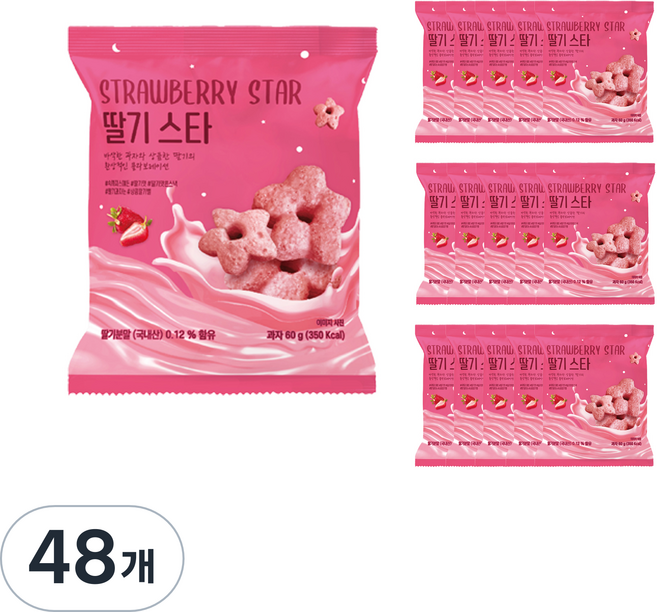 딸기 스타 스낵, 60g, 48개