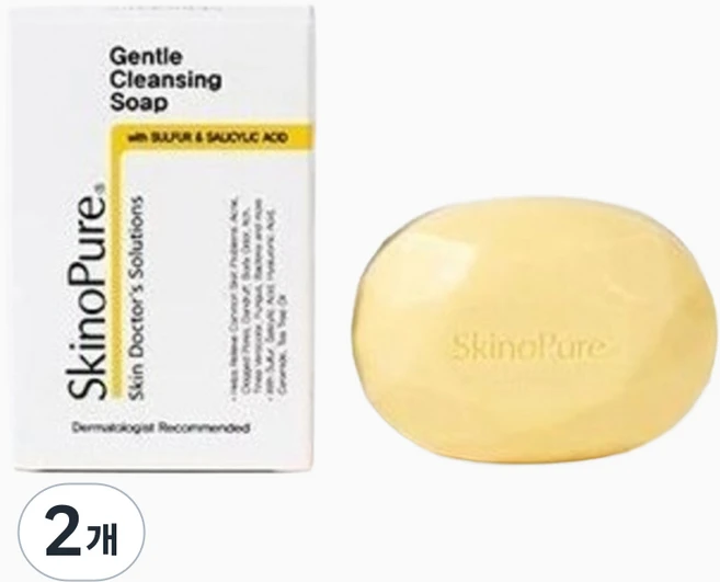 스키노퓨어 피지 민감성 보습 유황 젠틀 클렌징 비누, 100g, 2개입 - 쿠팡