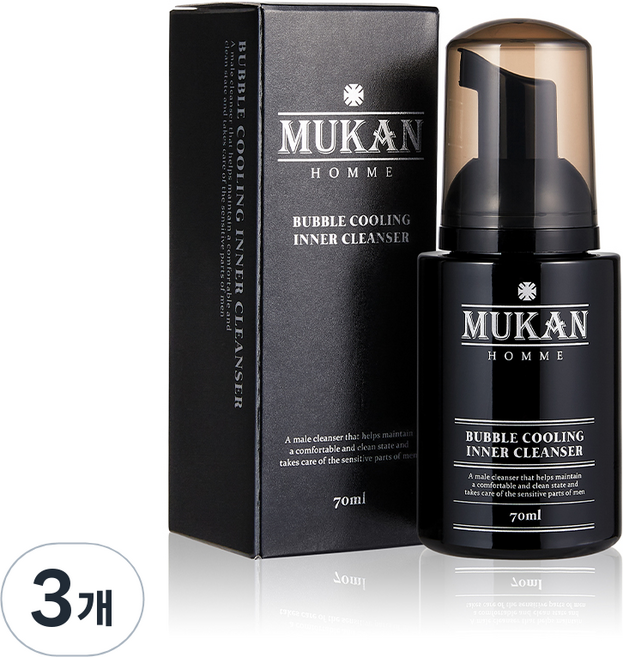 무칸 옴므 버블쿨링 남성청결제, 3개, 70ml