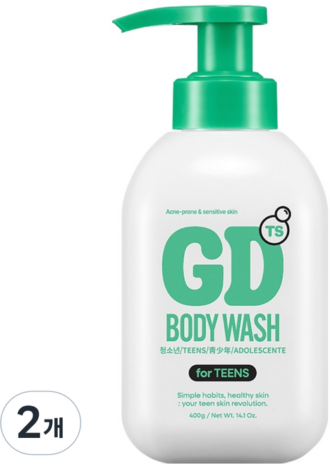 TS 지디 청소년 여드름 케어 바디워시, 400g, 2개