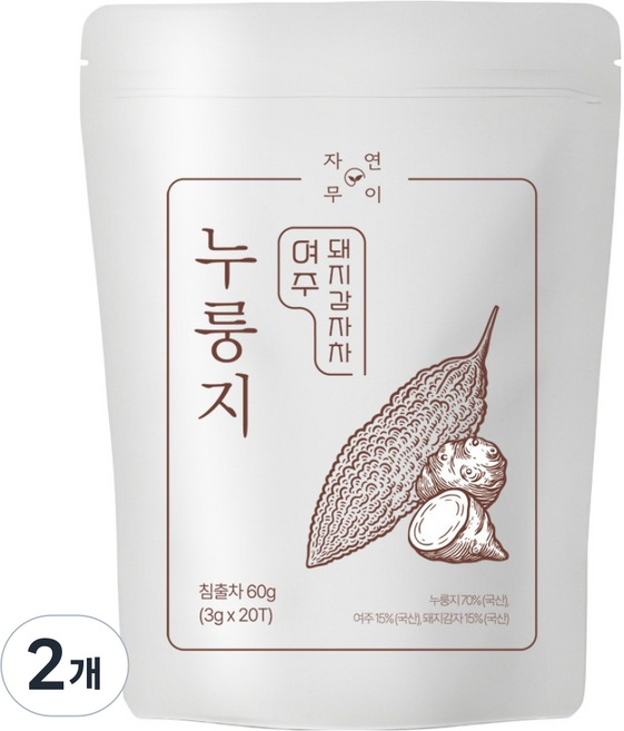 Jayeonmui 鍋巴驪州菊芋茶 三角茶包, 3g, 2個, 20入