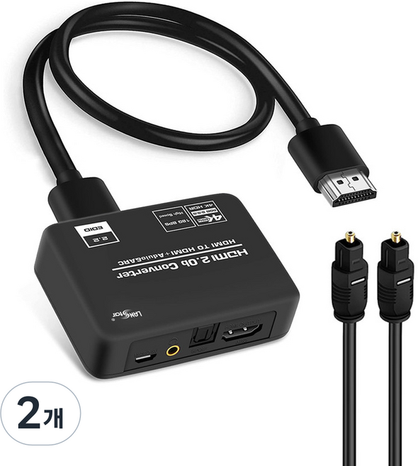 LAN Star 轉換器 Chromecast 音訊分離器 提取器 HDMI to AV, 2個, LS-HD2AE