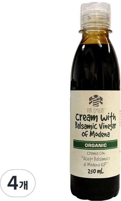 에밀리아 유기농 발사믹 크림 소스, 4개, 250ml