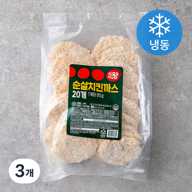 식자재왕 순살 치킨까스 (냉동), 1.6kg, 3개