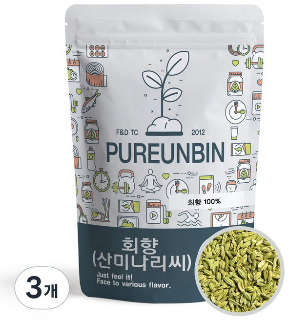 푸른빈 산미나리 씨앗 회향 펜넬, 500g, 3개