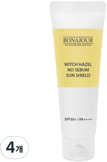 보나쥬르 위치하젤 노세범 썬쉴드 선크림 SPF50+ PA++++, 40ml, 4개