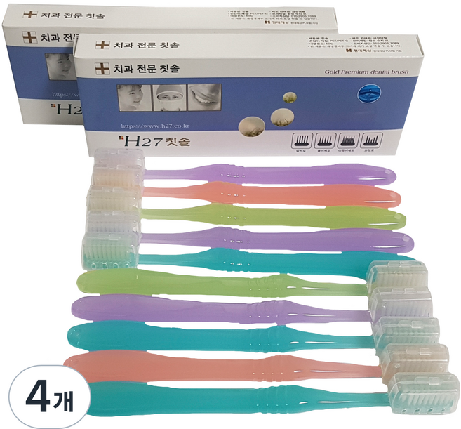 금성덴탈 H27칫솔 성인용 이중미세모칫솔(소), 4세트, 5개입