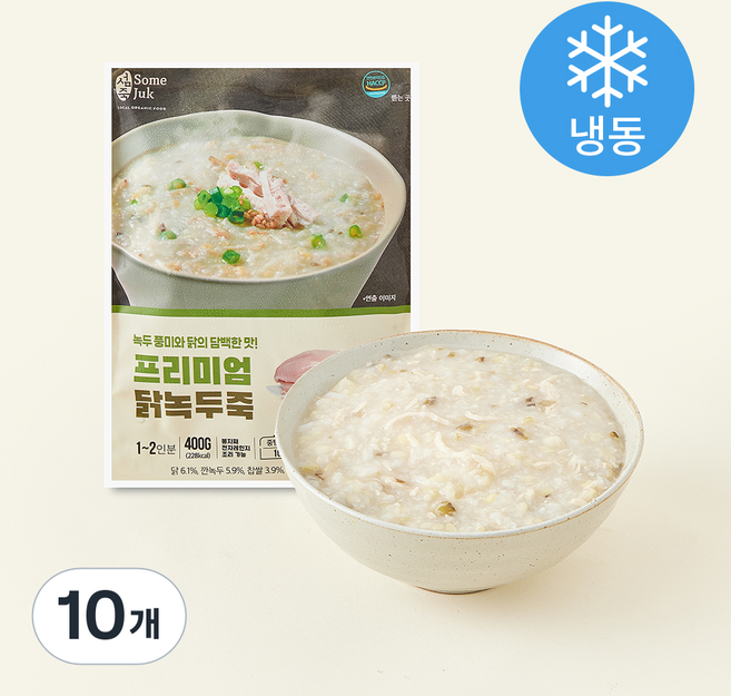 섬죽 닭녹두죽 (냉동), 400g, 10개