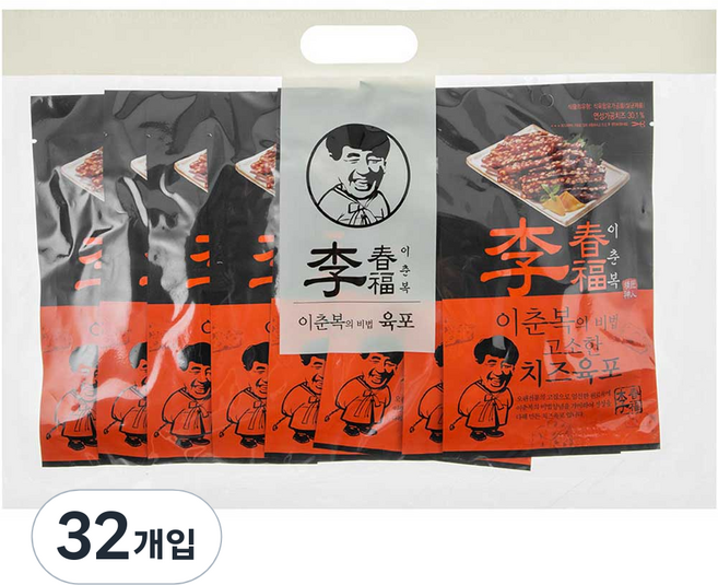 이춘복육포 비법 고소한 치즈육포, 30g, 32개