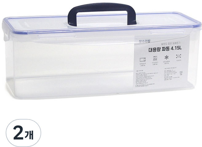 장수리빙 활용도 좋은 밀폐 파통 4.15L, 2개