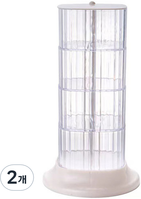 에버하우스 다용도 회전 타워형 액세서리 수납함 트레이 4단, 화이트, 2개