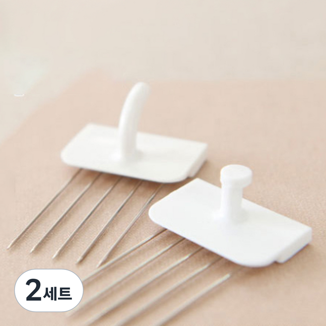 꼭꼬핀 벽지핀 일자형 3p + U자형 3p 세트, 화이트, 2세트