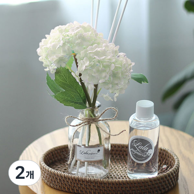 라라포푸리 벚꽃 디퓨저 병 + 용액 100ml + 화이트수국 + 스틱 4p + 선물박스 세트, 6. 라벤더, 2개