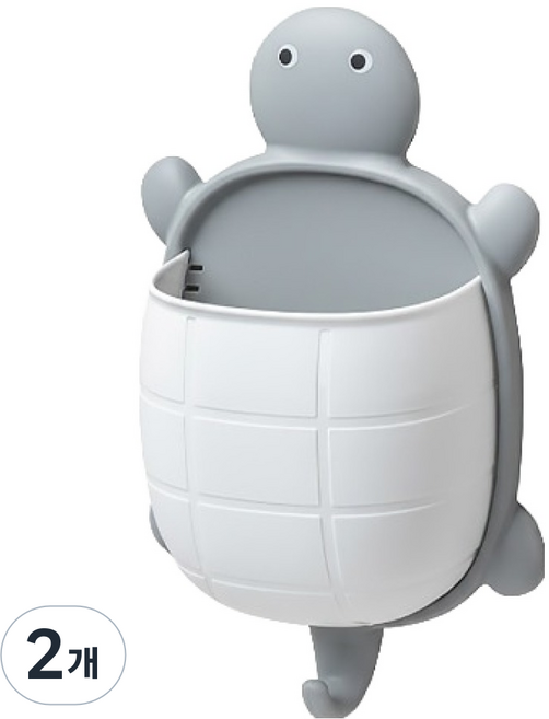 더플로우커머스 거북이 벽걸이 거치대, 화이트 라임, 2개