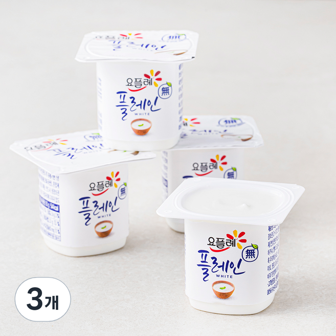 요플레 빙그레 플레인 화이트, 80g, 12개