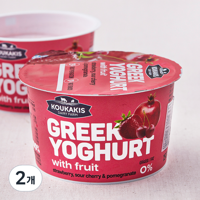 코우카키스 그릭요거트 딸기 사워체리 석류, 150g, 1개입, 2개