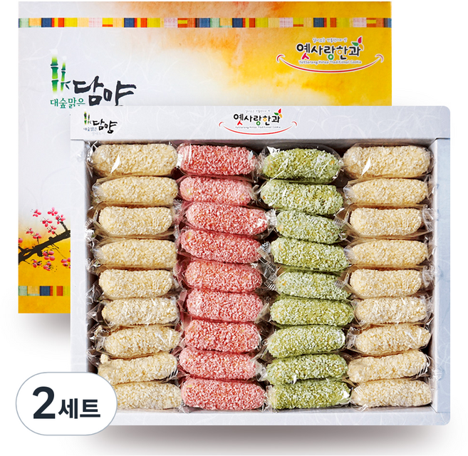 담양한과 꽃창포 삼색유과 선물세트, 640g, 2세트