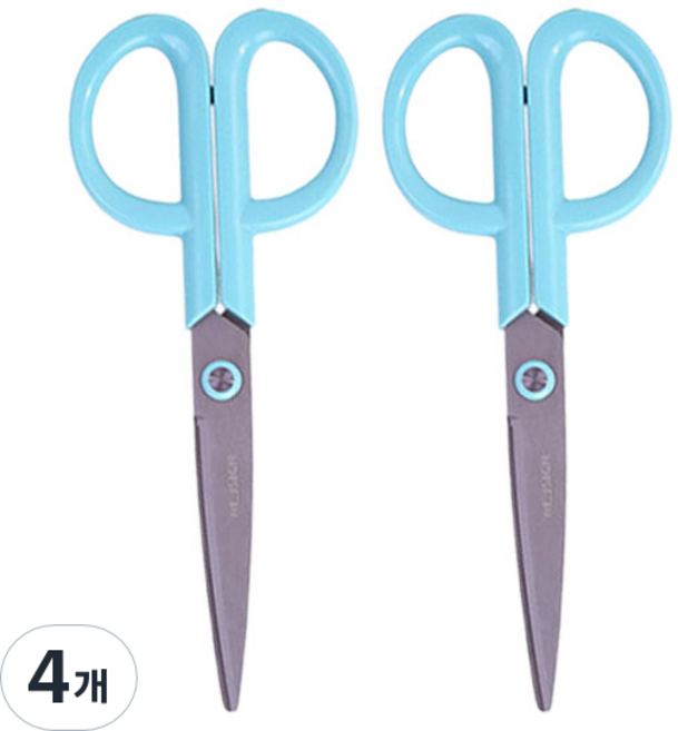델리 누사인 양손잡이 중형 다용도 가위 N0203, 라쿤블루, 4개