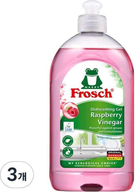 프로쉬 독일 주방세제 라즈베리, 500ml, 3개