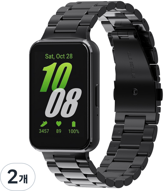 칸탐 갤럭시워치 클래식 메탈스트랩, 블랙, 2개