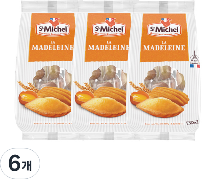 생미쉘 마들렝 과자케이크, 250g, 6개
