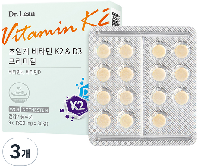 닥터린 초임계 비타민K2 & D3 프리미엄, 30정, 3개