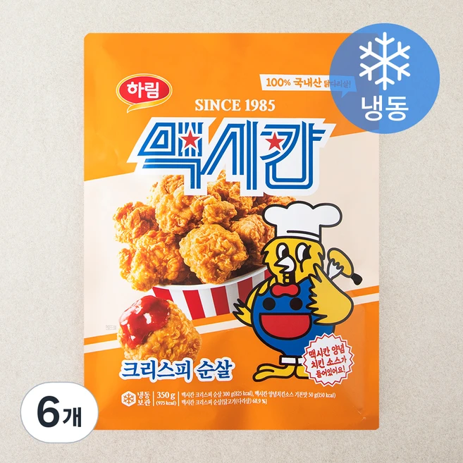 맥시칸 크리스피 순살 (냉동), 350g, 6개 - 쿠팡