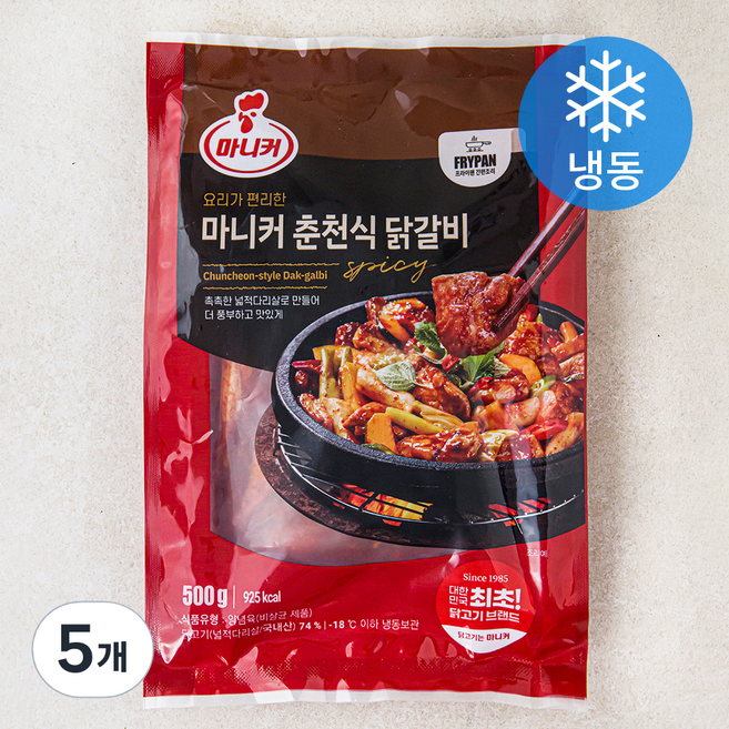 마니커 춘천식 닭갈비 (냉동), 500g, 5개