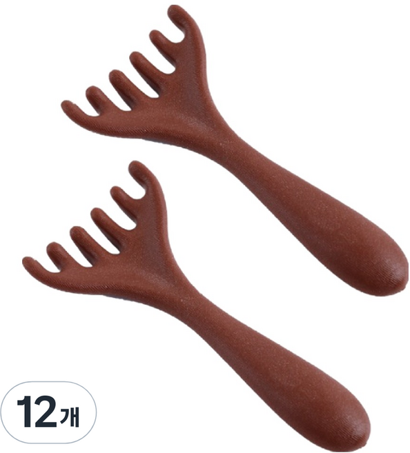 하이원픽 머리 두피 괄사 마사지기 13.6cm, 12개, 브라운