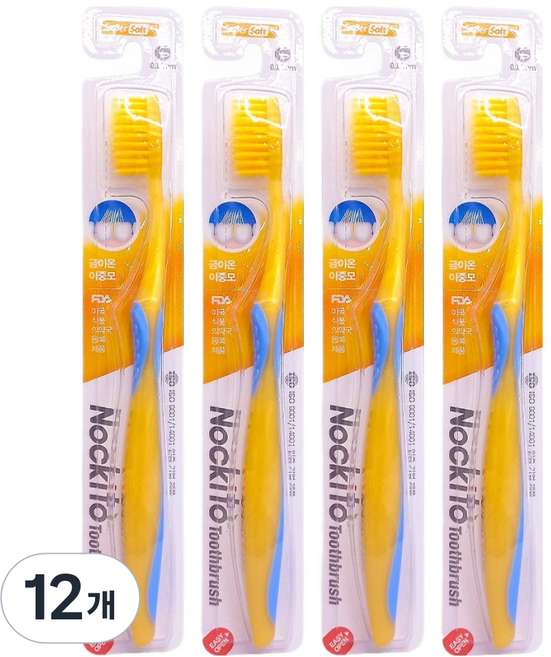 녹키토 금이온 칫솔 0.15mm, 12개, 1개입