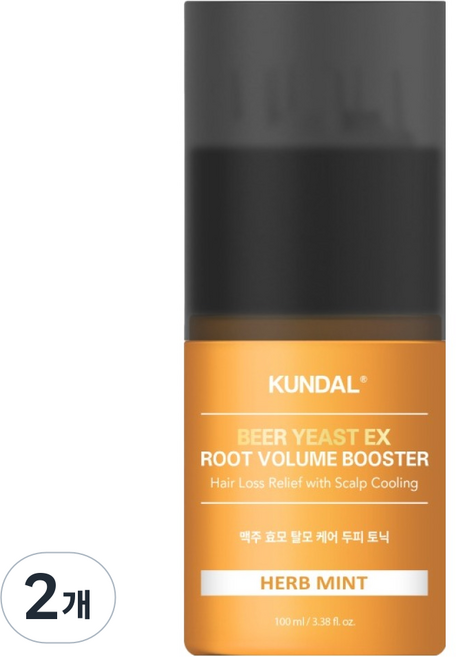 KUNDAL 昆黛爾 啤酒酵母防脫護髮髮根豐盈精華 草本薄荷香, 100ml, 2個