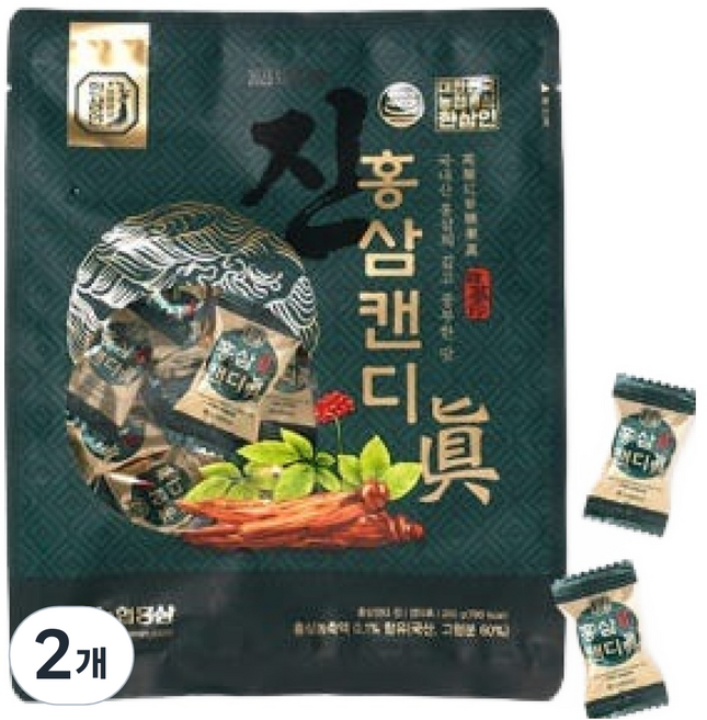 한삼인 홍삼캔디 진, 200g, 2개