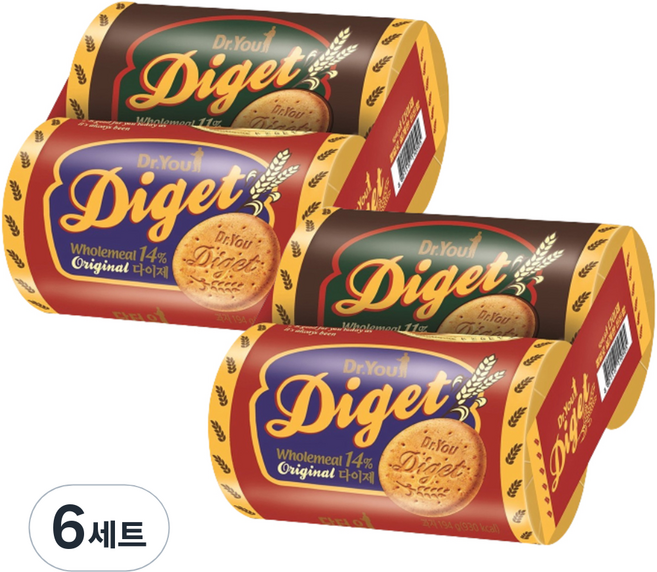 닥터유 다이제 초코 225g +오리지널 194g 번들, 419g, 6개