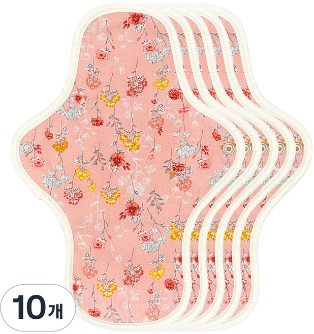 이채 플라워 날개형 면생리대 핑크플로라, 10개, 1개입, 오버나이트