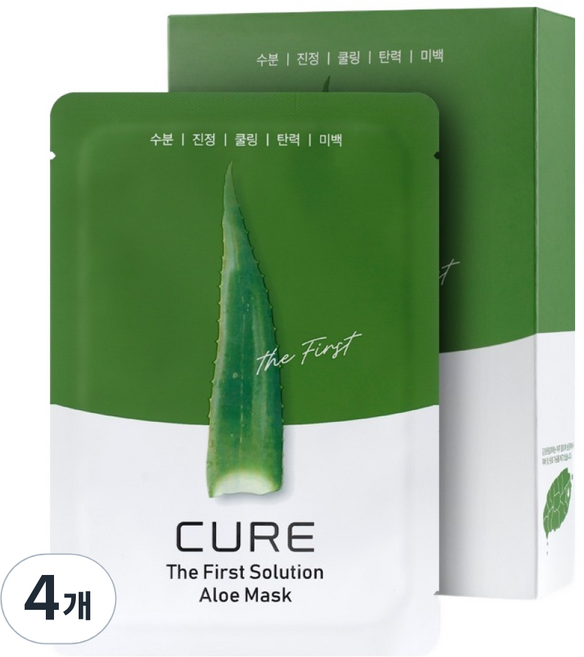 김정문알로에 큐어 더 퍼스트 솔루션 마스크팩, 10개입, 4개