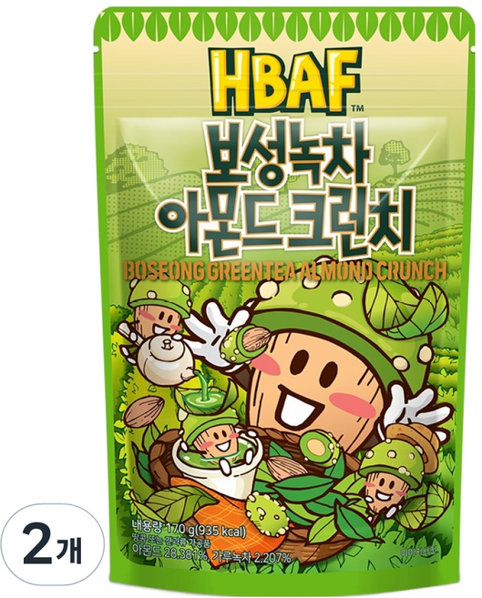 HBAF 寶城綠茶脆杏仁果, 2包, 170g